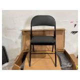 6PCS Black Folding Chairs with Padded Cushion and Back for Outdoor Indoor Portable Stackable