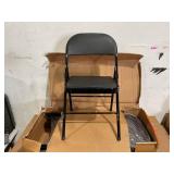 6PCS Black Folding Chairs with Padded Cushion and Back for Outdoor Indoor Portable Stackable