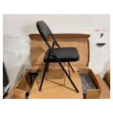 6PCS Black Folding Chairs with Padded Cushion and Back for Outdoor Indoor Portable Stackable