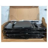 6PCS Black Folding Chairs with Padded Cushion and Back for Outdoor Indoor Portable Stackable