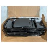 6PCS Black Folding Chairs with Padded Cushion and Back for Outdoor Indoor Portable Stackable