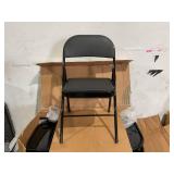 6PCS Black Folding Chairs with Padded Cushion and Back for Outdoor Indoor Portable Stackable
