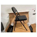 6PCS Black Folding Chairs with Padded Cushion and Back for Outdoor Indoor Portable Stackable