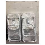 Emma and Oliver Lot of 10 Stackable Folding Plastic Chairs