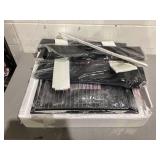 Fire Pit for Outside, 32" Wood Burning Fire Pit Tables with Screen Lid, Poker, BBQ Net, Ice Tray, Food Clip and Cover
