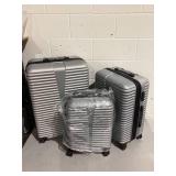 3 Piece Silver Luggage Set