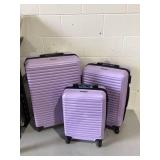 Travelhouse 3 Piece Hardside Luggage Set Hardshell Lightweight Suitcase with TSA Lock Spinner Wheels 20in24in28in.(Light Purple)
