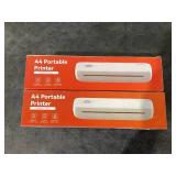 LOT OF 2 Bisofice Portable Printers Wireless for Travel, White And Black