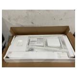 Natwind White Desk Home Office Computer Working Student Study Table with 2-Tier Storage