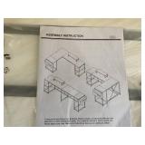 Malen L Shaped Desk with Shelves Reversible Corner Computer Desk or 2 Person Long Table