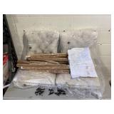 Generic Set of 2 Beige Velvet Barstools