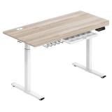 SHW 55-Inch Large Electric Height Adjustable Standing Desk, 55 x 28 Inches, Maple