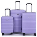 Merax 3 Piece Expandable Luggage Sets, Purple