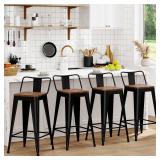 WENTMENT Bar Stools Set of 4 Counter Height Bar Stools