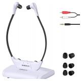 SIMOLIO 2.4G Analog Wireless TV Headsets with 100ft Transmit Range