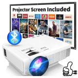Panseba Mini Projector with Projector Screen,