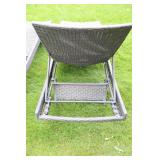 Two Rattan & Wicker Chais Sunlounges & Two Small Tables