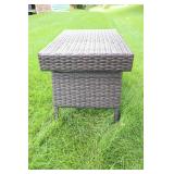 Two Rattan & Wicker Chais Sunlounges & Two Small Tables