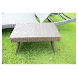 Two Rattan & Wicker Chais Sunlounges & Two Small Tables