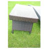 Two Rattan & Wicker Chais Sunlounges & Two Small Tables