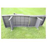 Two Rattan & Wicker Chais Sunlounges & Two Small Tables