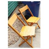Two Wooden Foldable Chairs By Thomas Forrest Co.