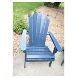 Two Blue Wooden Lawn Chairs--Hampton Bay