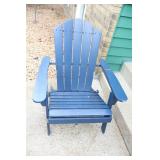 Two Blue Wooden Lawn Chairs--Hampton Bay