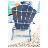 Two Blue Wooden Lawn Chairs--Hampton Bay
