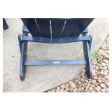 Two Blue Wooden Lawn Chairs--Hampton Bay