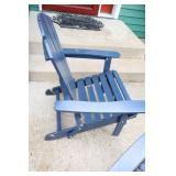 Two Blue Wooden Lawn Chairs--Hampton Bay