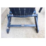 Two Blue Wooden Lawn Chairs--Hampton Bay