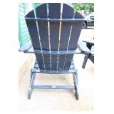 Two Blue Wooden Lawn Chairs--Hampton Bay