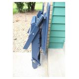 Two Blue Wooden Lawn Chairs--Hampton Bay