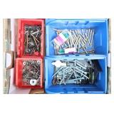 Containers Filled With Miscellaneous Items-Nails-Screws-Etc