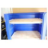 Blue With Two White Shelves Linen Exchange Cart-By Diversified Plastics, Inc.