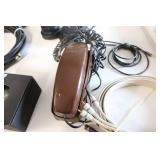 AMD Cooler Fan-Brown Vintage Phone-Moan Headphones-Charger Cord-Cell Phone Cover-Belkin Surge Master Surge Protector