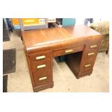 Office Desk With Seven Drawers With Hardware Pulls