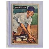 Grady Hatton 1951 Bowman Baseball Card #47 Cincinnati Reds - Vintage Baseball Card