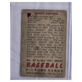 Grady Hatton 1951 Bowman Baseball Card #47 Cincinnati Reds - Vintage Baseball Card