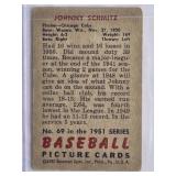 Johnny Schmitz 1951 Bowman Baseball Card #69 Chicago Cubs - Vintage Baseball Card