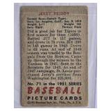 Jerry Priddy 1951 Bowman Baseball Card #71 Detroit Tigers - Vintage Baseball Card