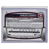 Carlos Correa 2023 Bowman Chrome No. 85 Orange Refractor Serial Numbered 07/25 Minnesota Twins