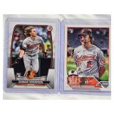 Lot of 2 Gunnar Henderson Rookie Cards 2023 Bowman #65 & Topps US18 Update Series