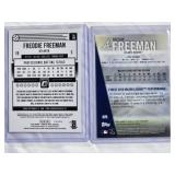 Lot of 2 Freddie Freeman Refractors 2017 Topps Finest #85 & 2018 Panini Donruss Optic #68