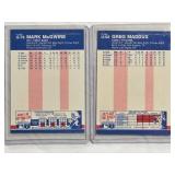 Lot of 2 - Greg Maddux Rookie 1987 Fleer #U-68 & Mark McGwire Rookie 1987 Fleer #U-76