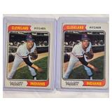 Lot of 2 Gaylord Perry 1974 Topps #35 - Cleveland Indians
