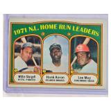 1971 N.L. Home Run Leaders Willie Stargell, Hank Aaron, Lee May Topps #89