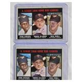 Lot of 2 American League 1966 Home Run Leaders Frank Robinson, Harmon Killebrew, Boog Powell Topps #243 - Vintage Baseball Card
