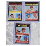 Lot of 3 Sequential - 1970 NL Home Run Leaders with Johnny Bench #66, 1970 AL Home Run Leaders with Harmon Killebrew #65, 1970 NL RBI Leaders with Johnny Bench #64